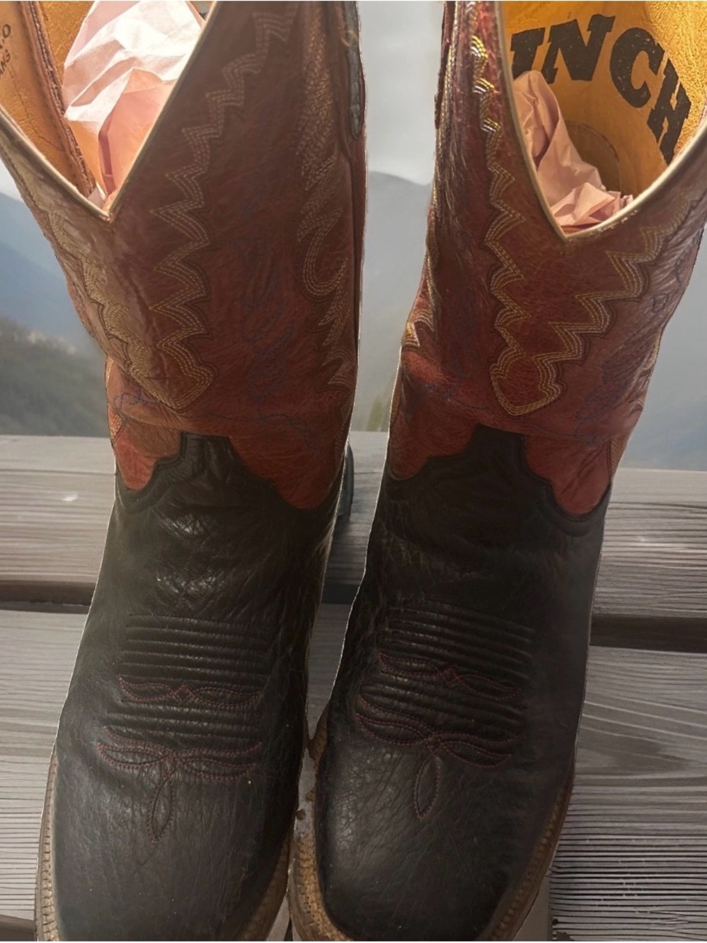 Classic Cinch Men's Western Cowboy Boots Black/Brown US 12 Real Western boots